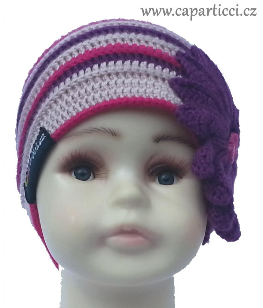 kytička fialová velká s knoflíkem motýlka